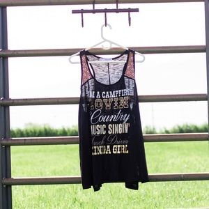 Maurice’s Country Girl Black Tank Top